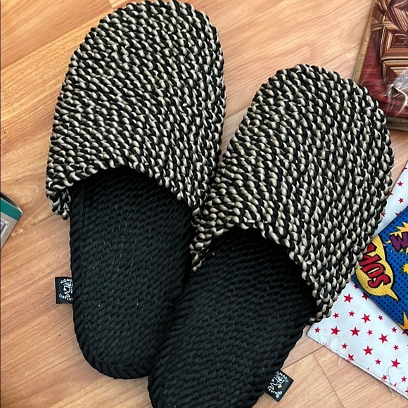 Slippa-camel-black Black and White Rope Slippers Nomadic State of Mind Size 43 - Picture 1 of 4